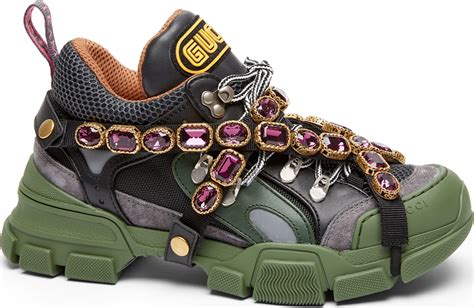 gucci flashtrek sneakers aus leather|gucci jeweled sneakers price.